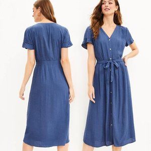 Textured Flutter Sleeve Midi Shirtdress NWT size 10